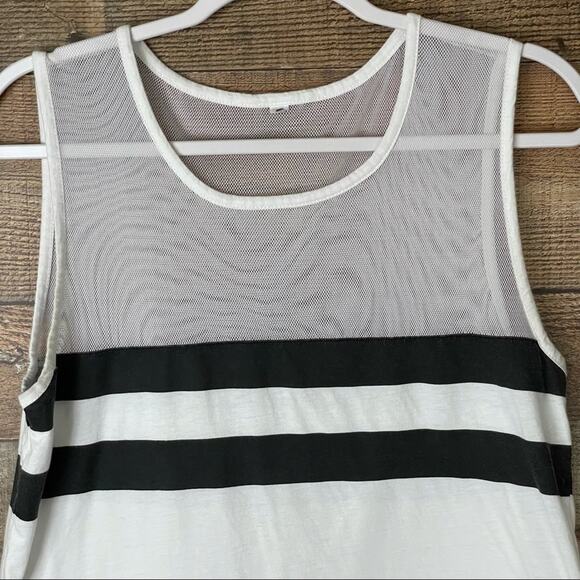 Fabletics White and Black Mesh Tank Top - Picture 3 of 7